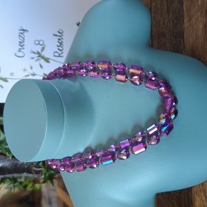 Vintage West Germany Purple Double Strand Graduated Necklace